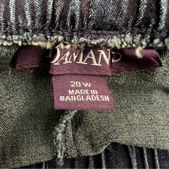 Roaman’s Straight Leg Pull On Blue Jeans with Pockets | Women’s Plus Size 20 - Picture 3 of 9